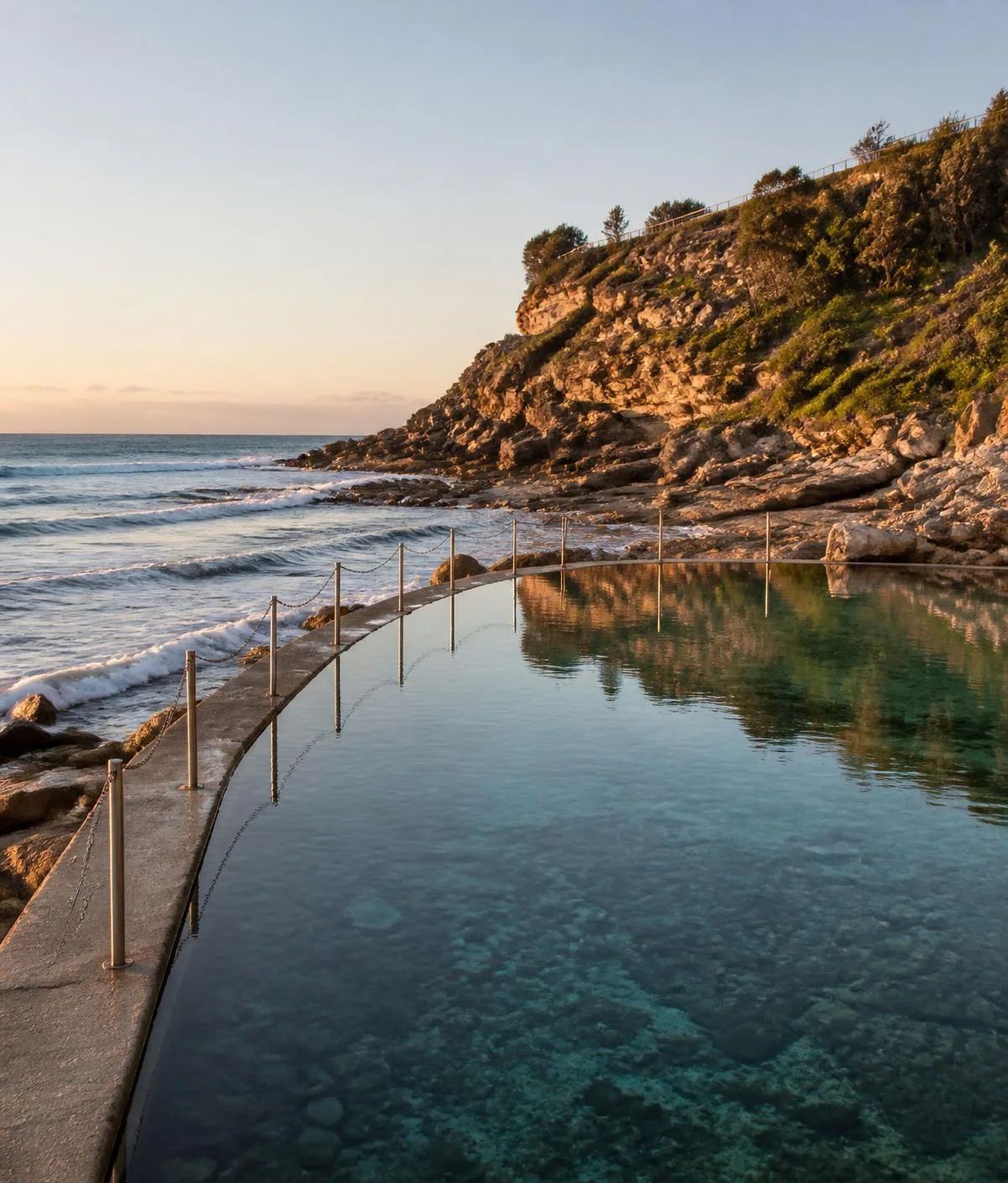 An Australian ocean pool at sunrise — health and energy protected