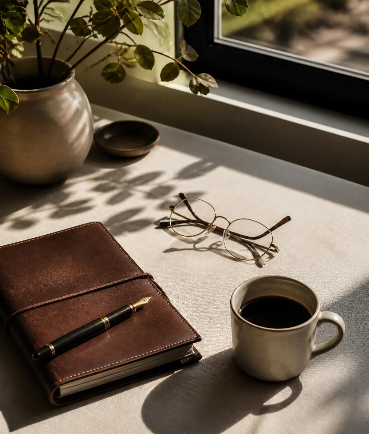 A quiet desk by a window — headspace for what comes next